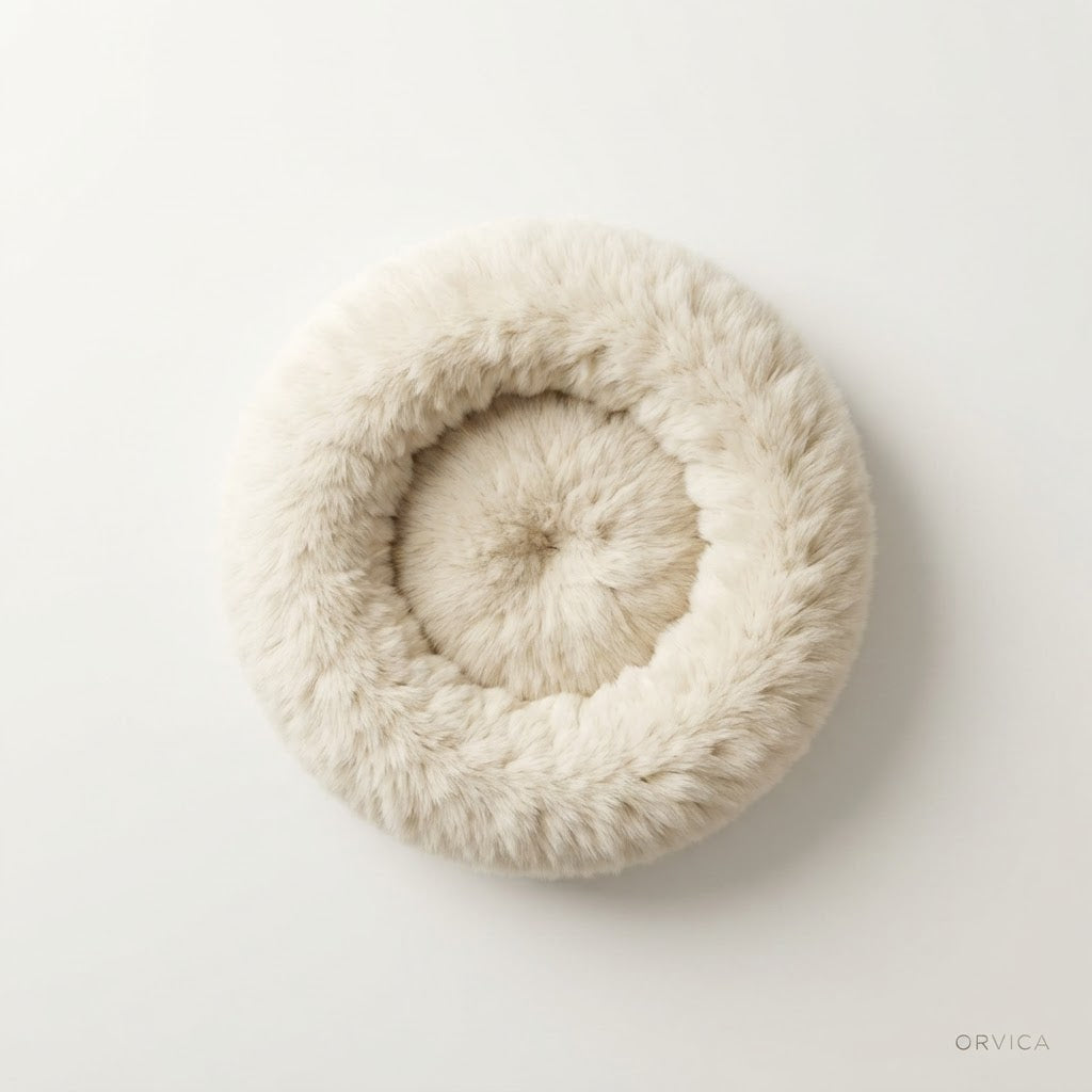 Handmade Natural Sheepskin Calming Pet Bed