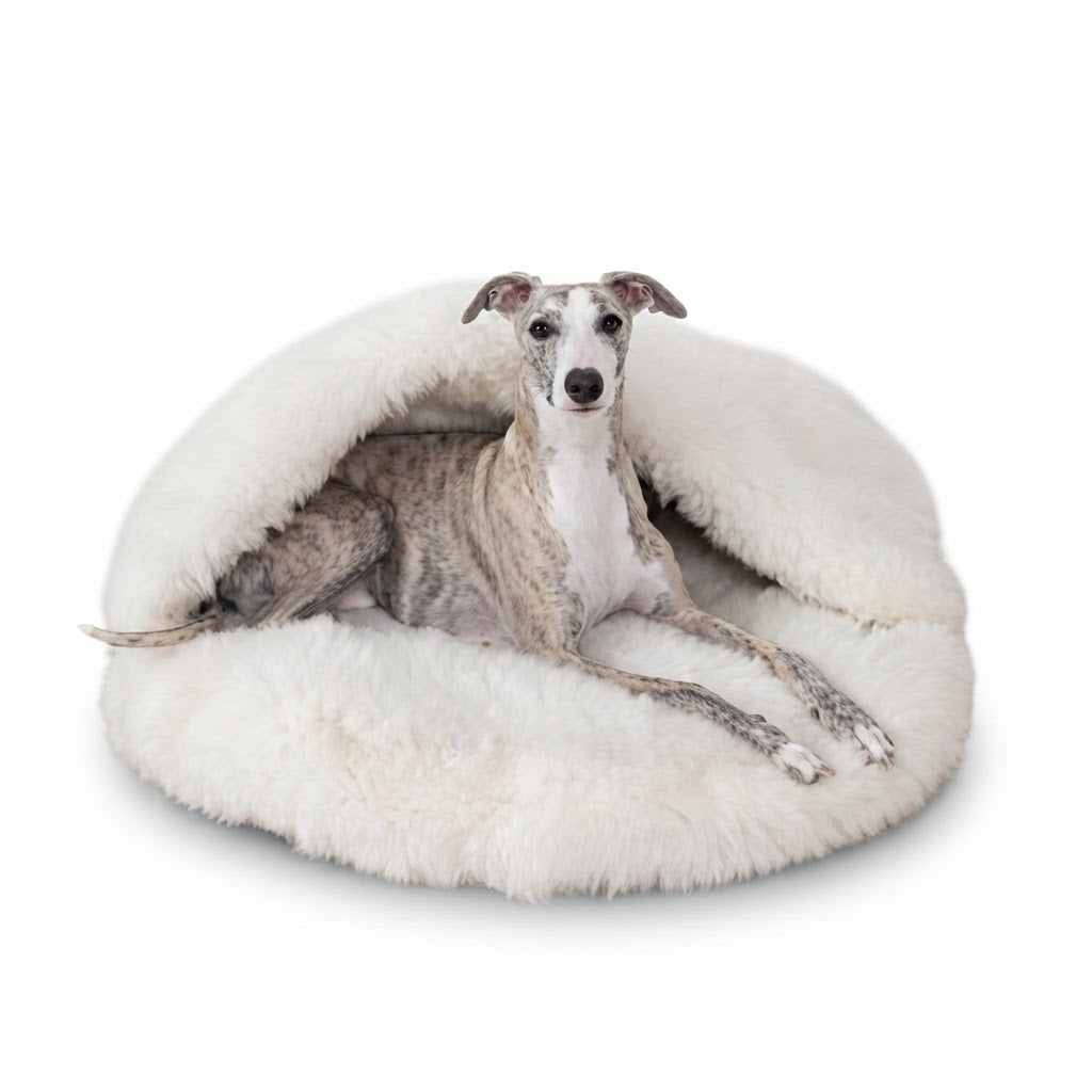 Natural Sheepskin Pet Cave - White