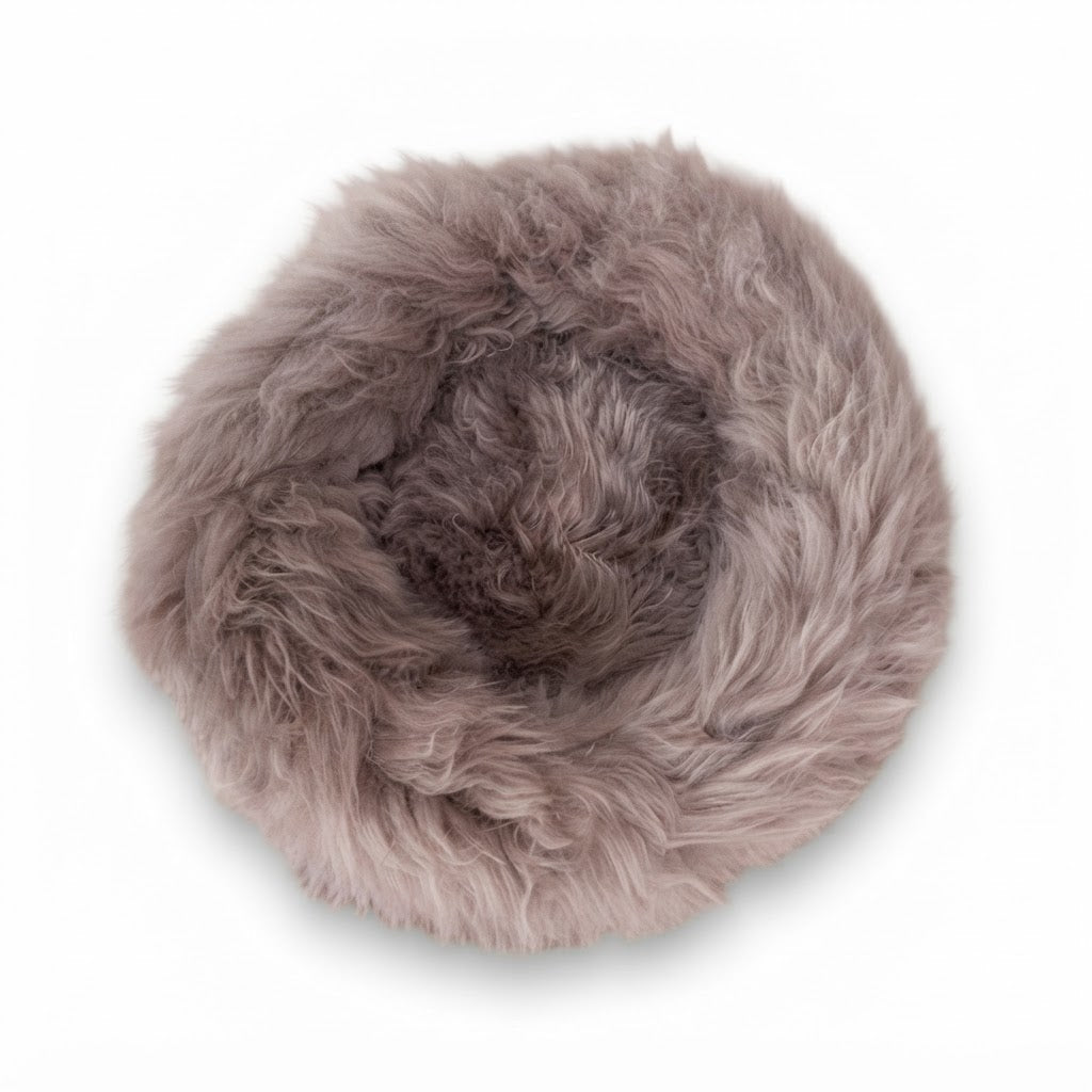 Handmade Natural Sheepskin Calming Pet Bed | Orvica - Greige