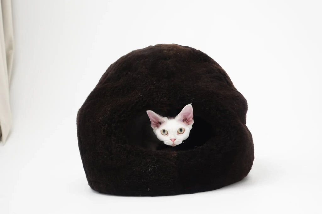 Natural Sheepskin Pet Nest - Brown