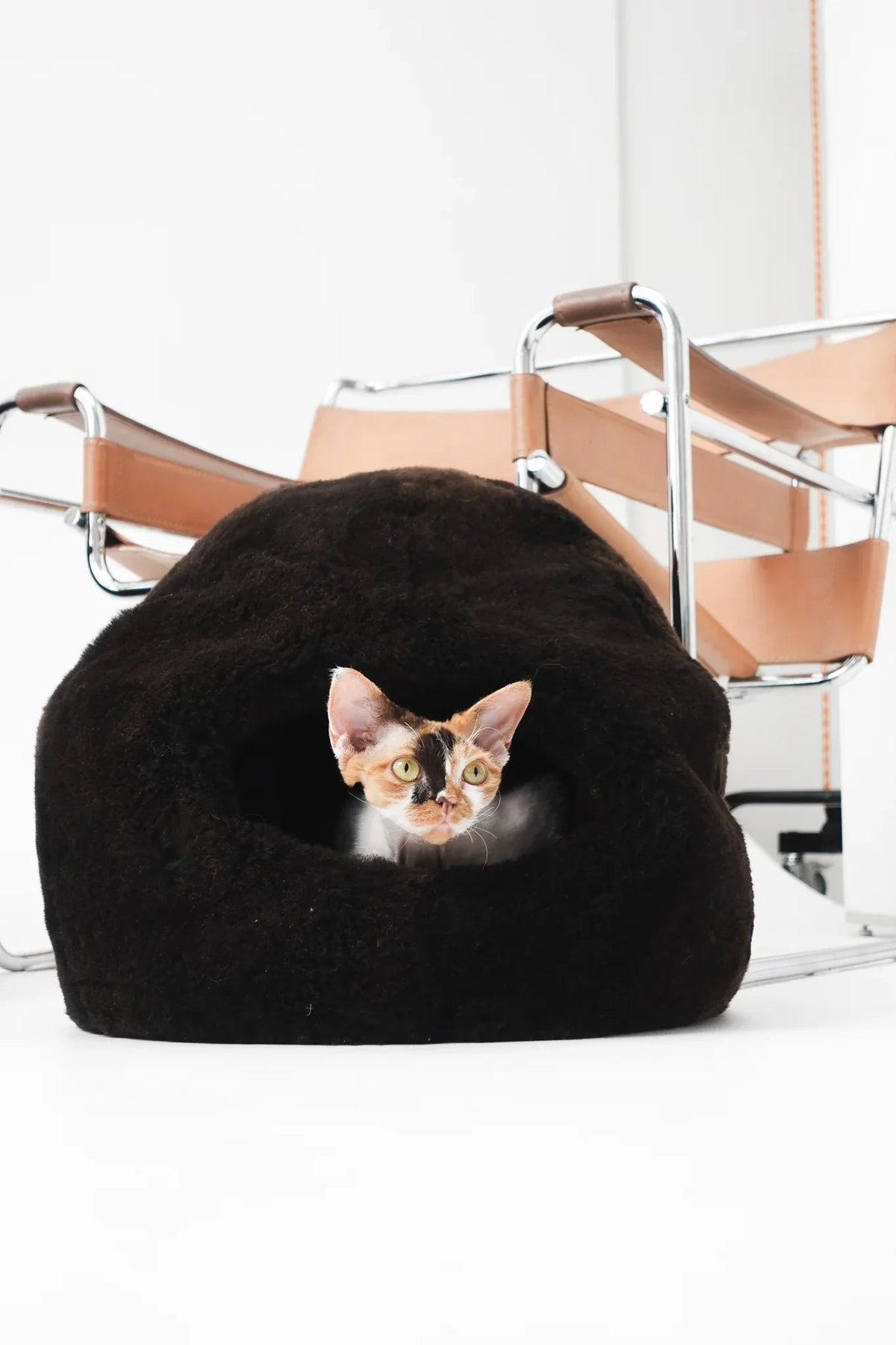 Natural Sheepskin Pet Nest - Brown