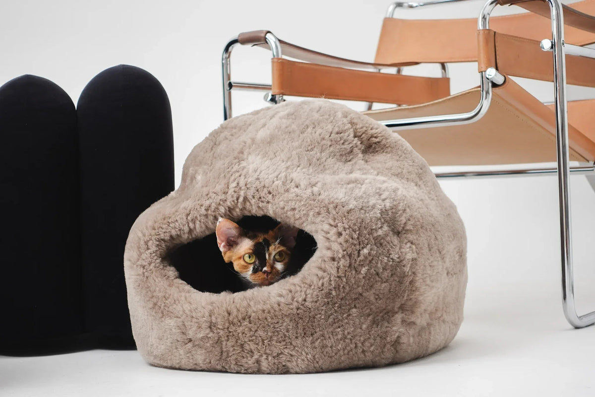 Natural Sheepskin Pet Nest - Beige