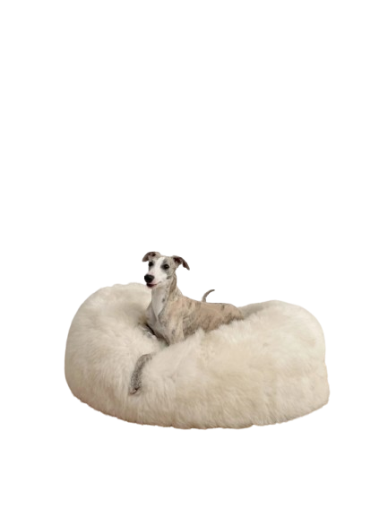 Natural Sheepskin Pet Bed - White