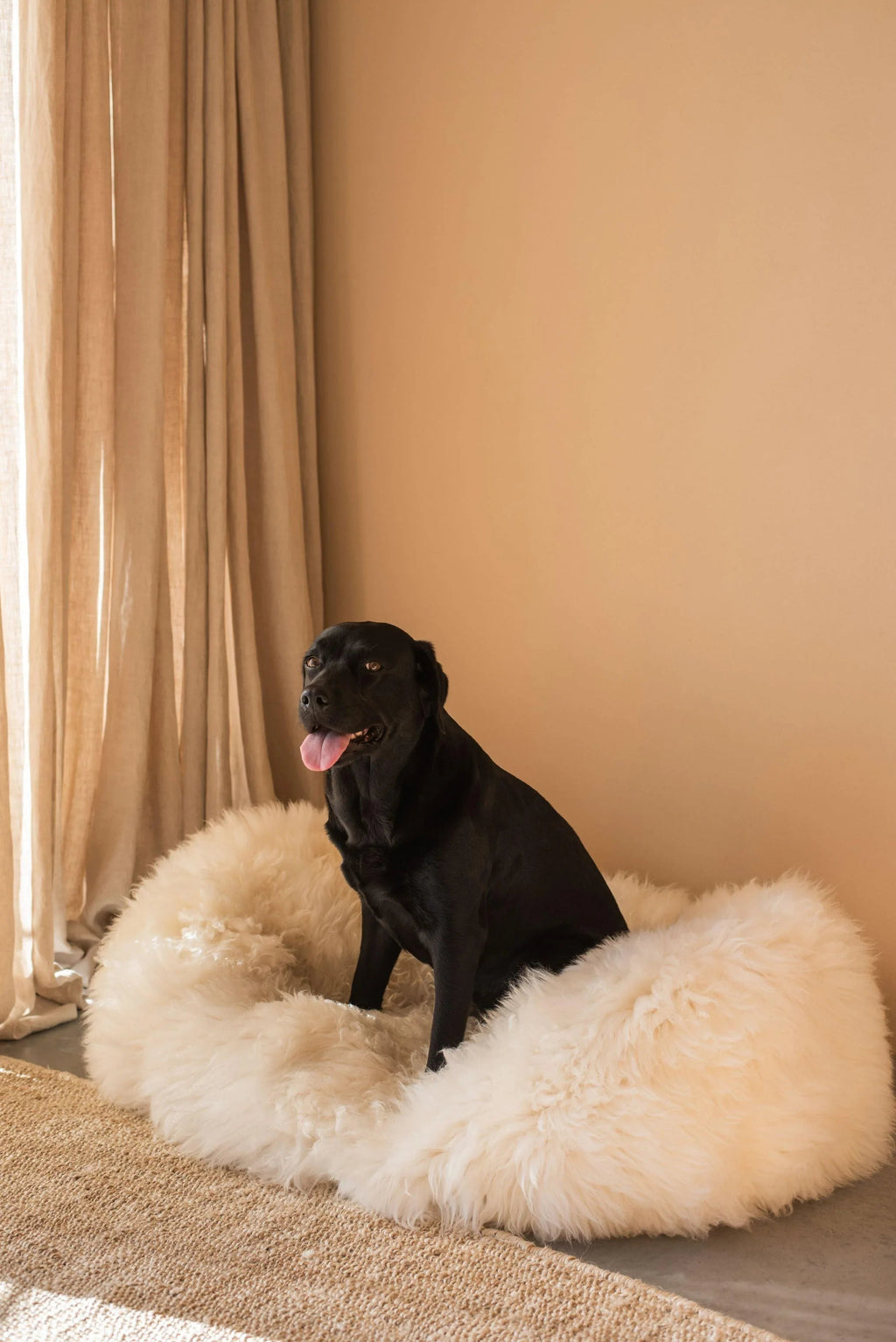 Natural Sheepskin Pet Bed - White