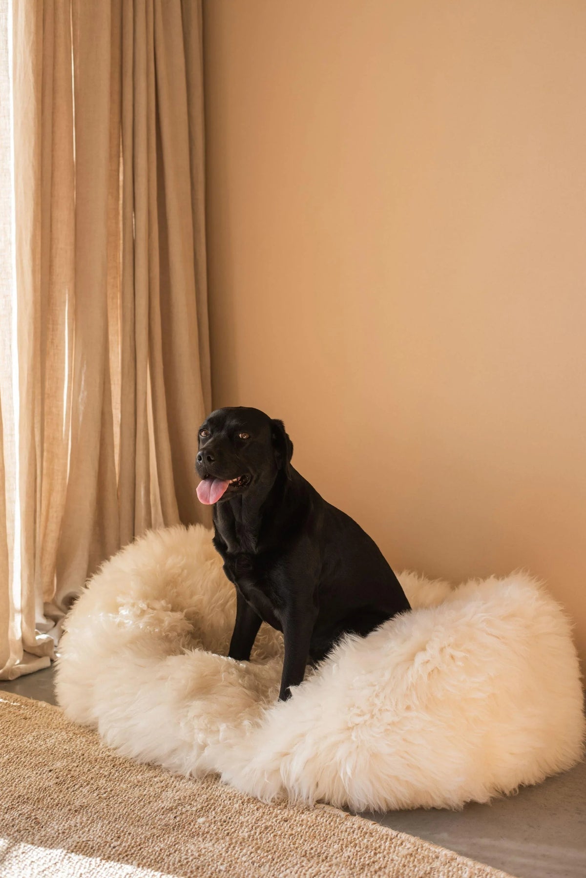 Natural Sheepskin Pet Bed - White