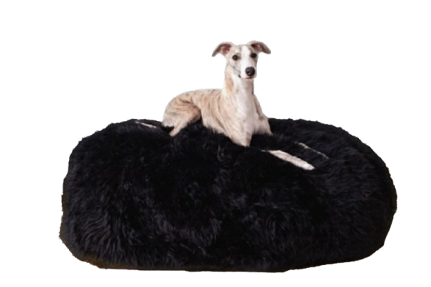 Natural Sheepskin Pet Bed - Black